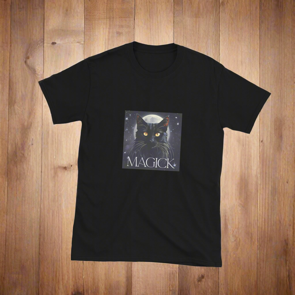 Magick Black Cat Men's Fitted Short Sleeve T-shirt