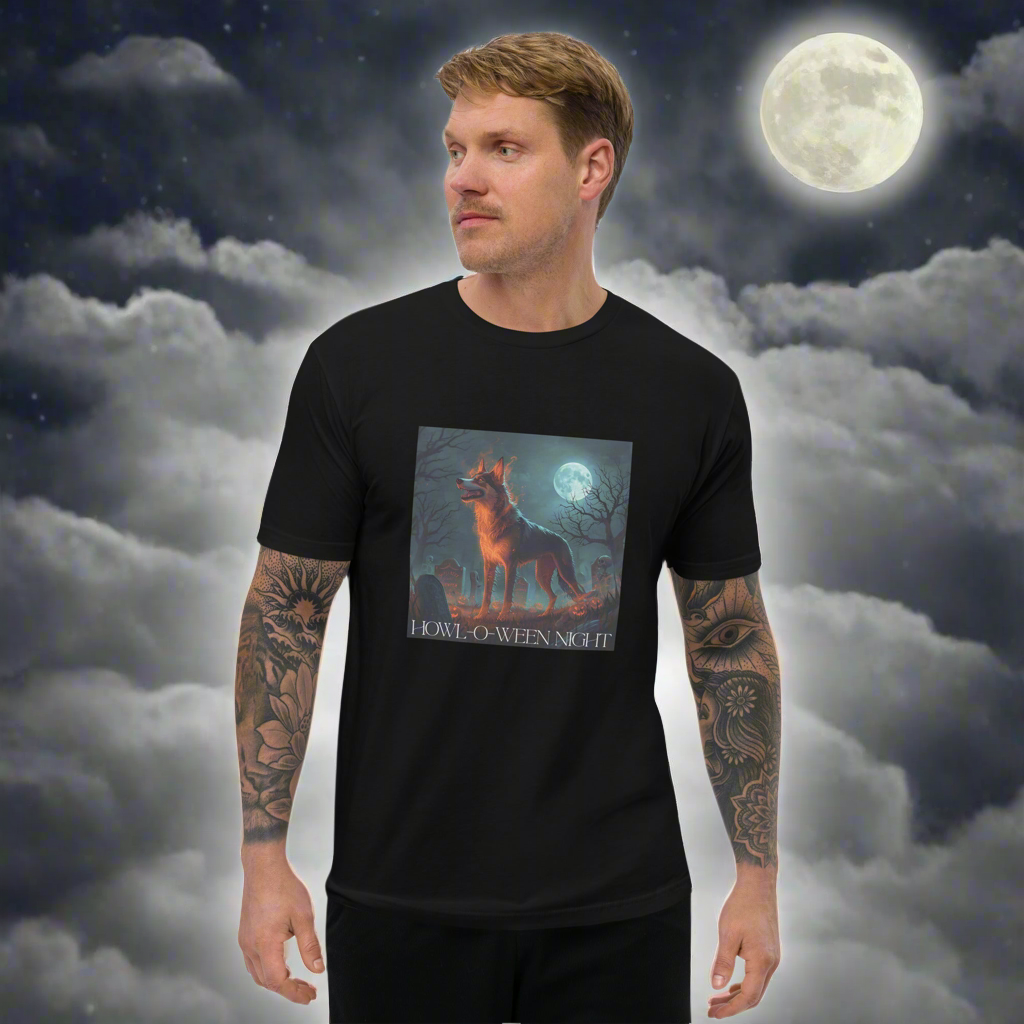 Howl-O- Ween Night Men's Fitted Short Sleeve T-shirt
