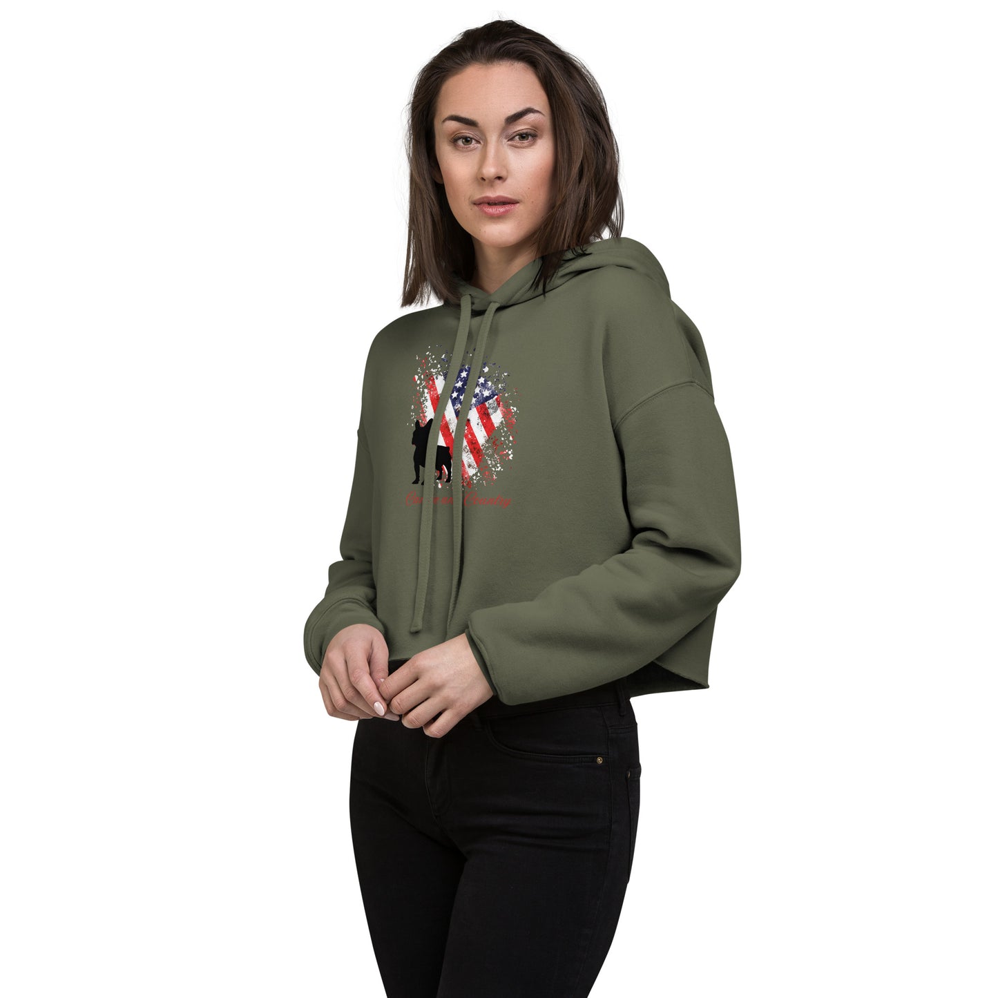 Frenchie Canine and Country Ladies Crop Hoodie