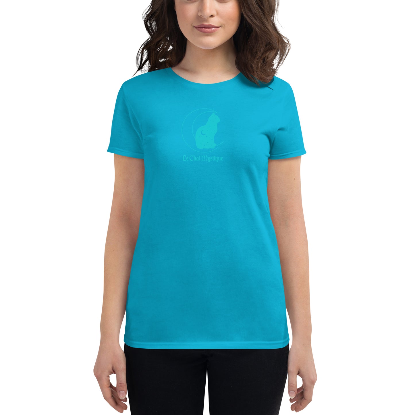 Turquoise Le Chat Mystique Women's short sleeve t-shirt